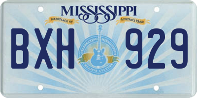 MS license plate BXH929