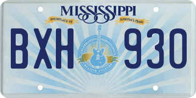 MS license plate BXH930