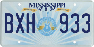 MS license plate BXH933