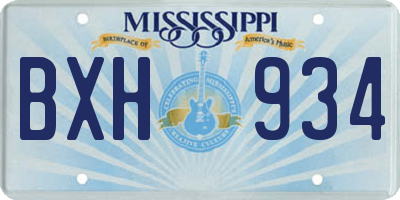 MS license plate BXH934