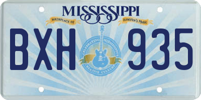MS license plate BXH935