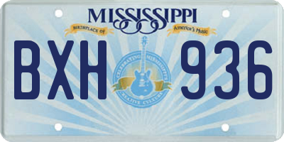 MS license plate BXH936