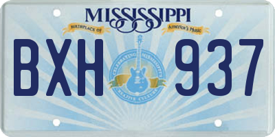 MS license plate BXH937