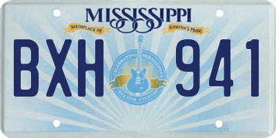 MS license plate BXH941