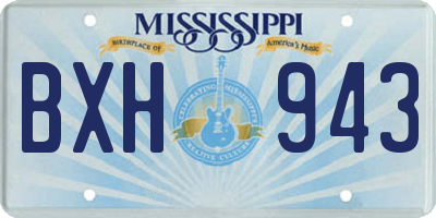 MS license plate BXH943