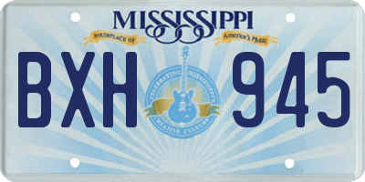 MS license plate BXH945