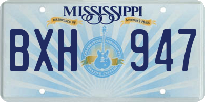 MS license plate BXH947