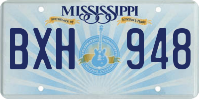 MS license plate BXH948