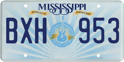 MS license plate BXH953
