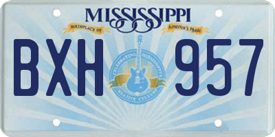 MS license plate BXH957