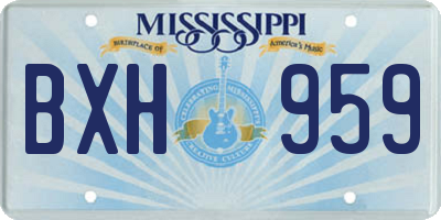MS license plate BXH959