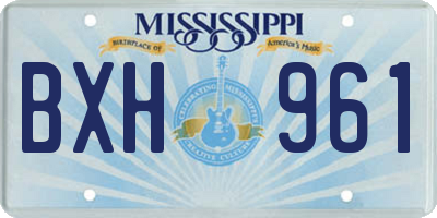 MS license plate BXH961