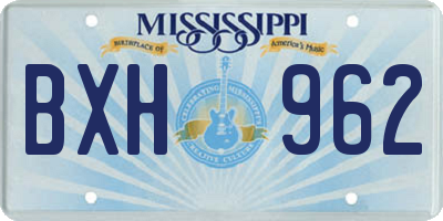 MS license plate BXH962