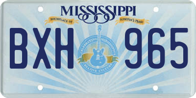 MS license plate BXH965