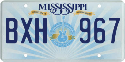 MS license plate BXH967