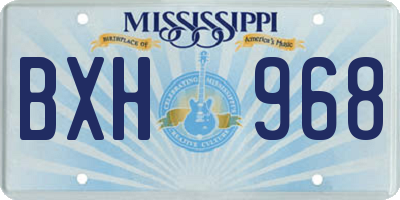 MS license plate BXH968