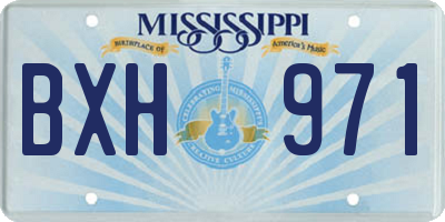 MS license plate BXH971