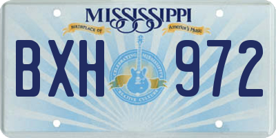 MS license plate BXH972