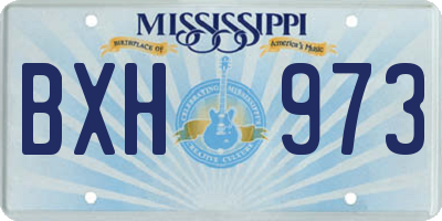 MS license plate BXH973