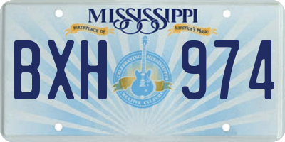 MS license plate BXH974