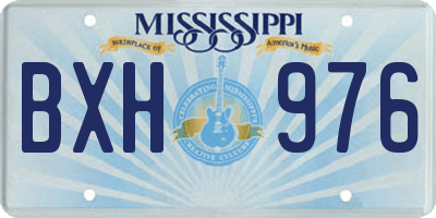 MS license plate BXH976