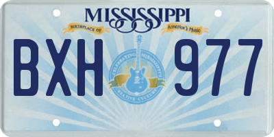 MS license plate BXH977