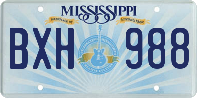MS license plate BXH988