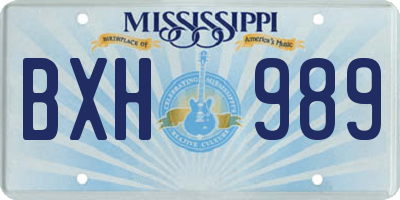 MS license plate BXH989