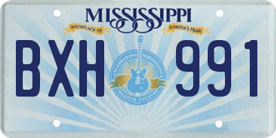 MS license plate BXH991