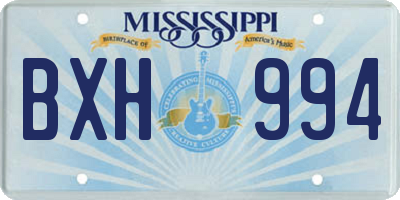 MS license plate BXH994