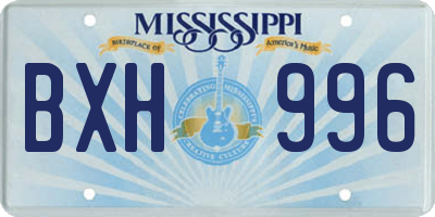 MS license plate BXH996
