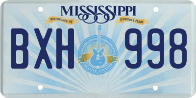 MS license plate BXH998
