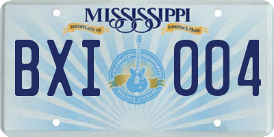 MS license plate BXI004