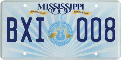 MS license plate BXI008