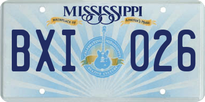MS license plate BXI026