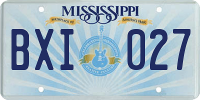 MS license plate BXI027