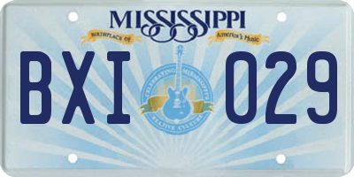 MS license plate BXI029