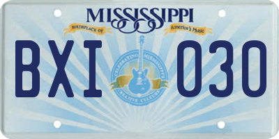 MS license plate BXI030