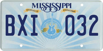 MS license plate BXI032