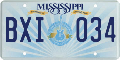 MS license plate BXI034