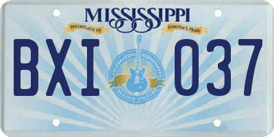 MS license plate BXI037