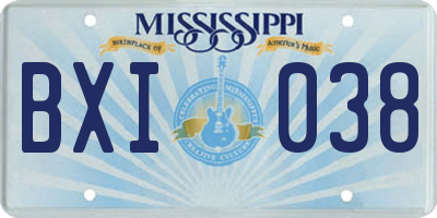 MS license plate BXI038