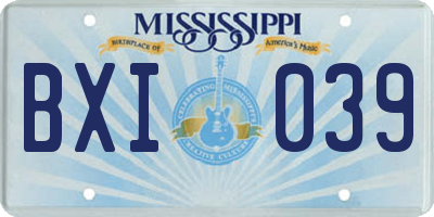 MS license plate BXI039