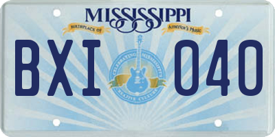 MS license plate BXI040