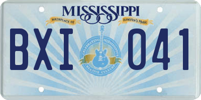 MS license plate BXI041