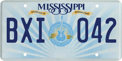 MS license plate BXI042