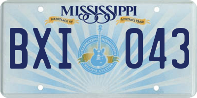 MS license plate BXI043