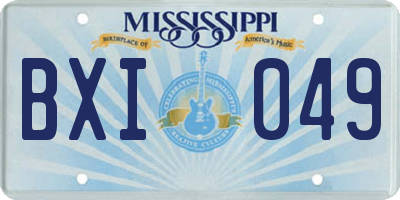 MS license plate BXI049