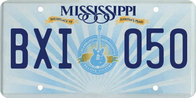 MS license plate BXI050