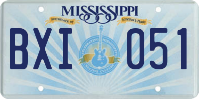 MS license plate BXI051